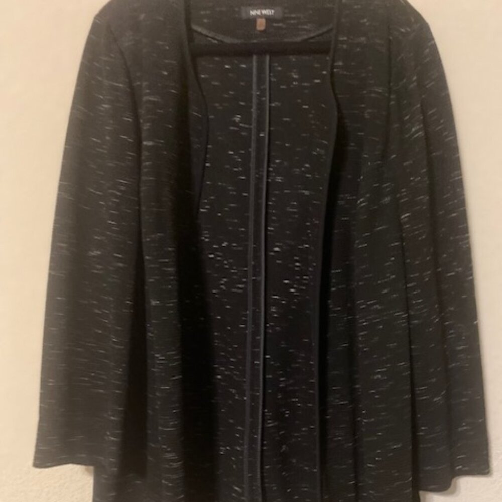 Black Ribbed Pattern Cardigan